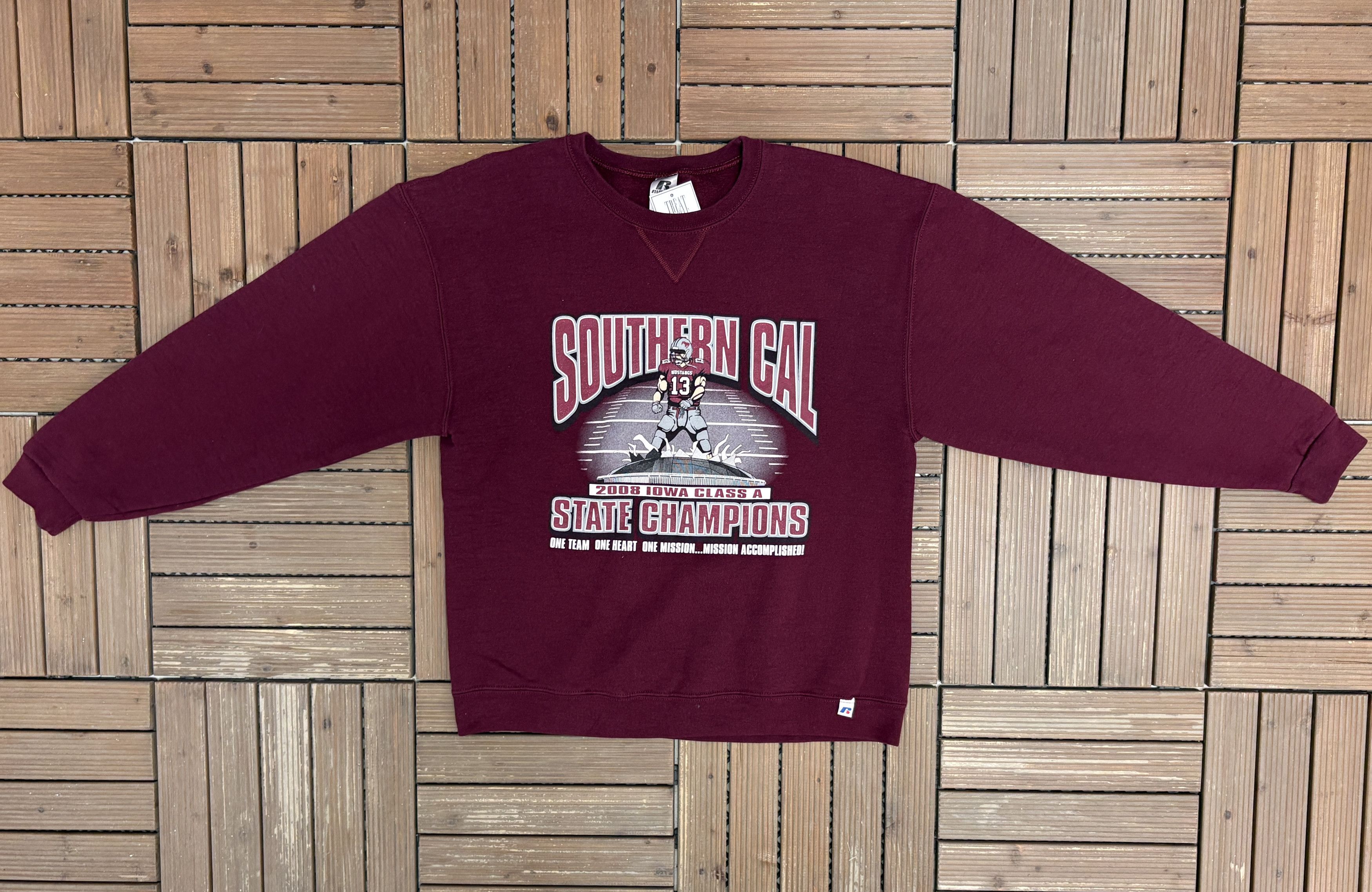 Russell Athletic Southern Cal Mustangs 2008 Iowa Class A Champions Crewneck Size US M / EU 48-50 / 2 - 5 Thumbnail