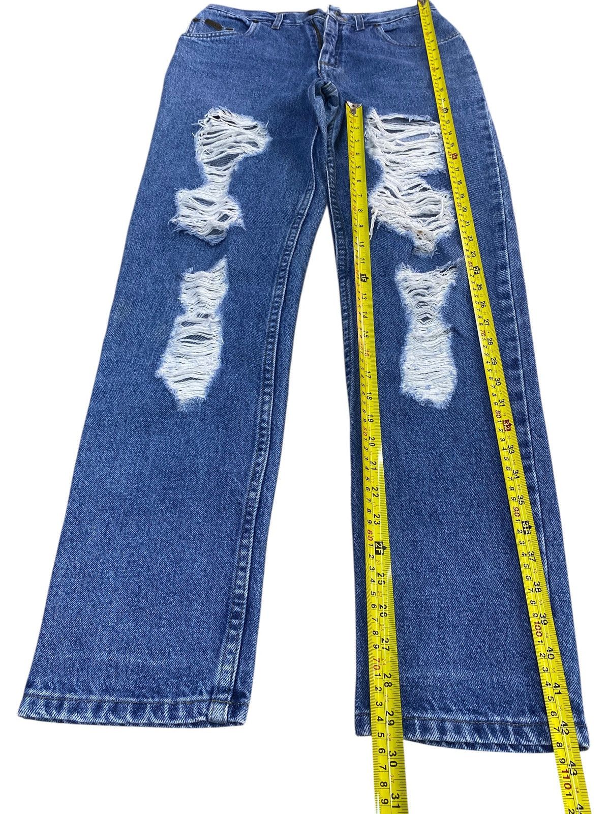 Japanese Brand Japanese Wesley Brand Acid Blue Wash Style Distressed Jeans Size US 30 / EU 46 - 7 Thumbnail