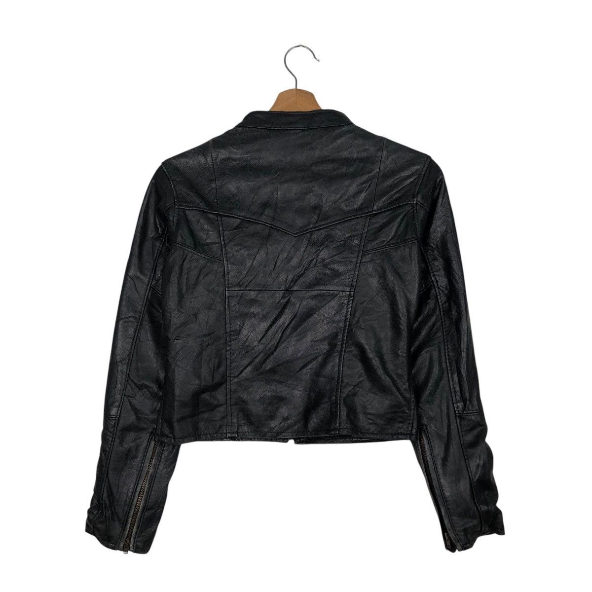 Japanese Brand 📌Vintage Cropped Biker Leather Jacket Crisp Issey Miyake Size US M / EU 48-50 / 2 - 9 Thumbnail