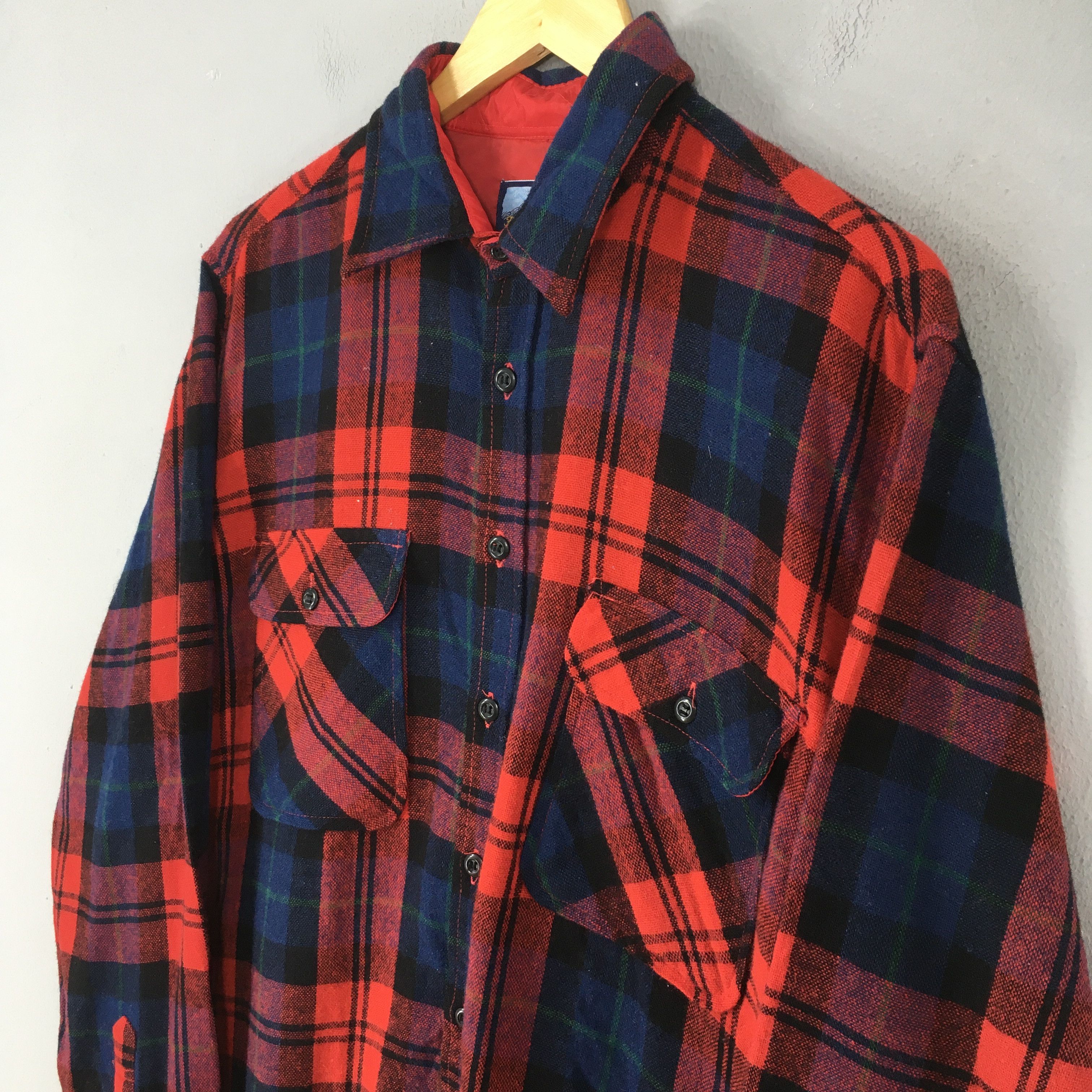 Fieldmaster Vintage 1980s Fieldmaster Plaid Checkered Flannel Large Size US L / EU 52-54 / 3 - 3 Thumbnail