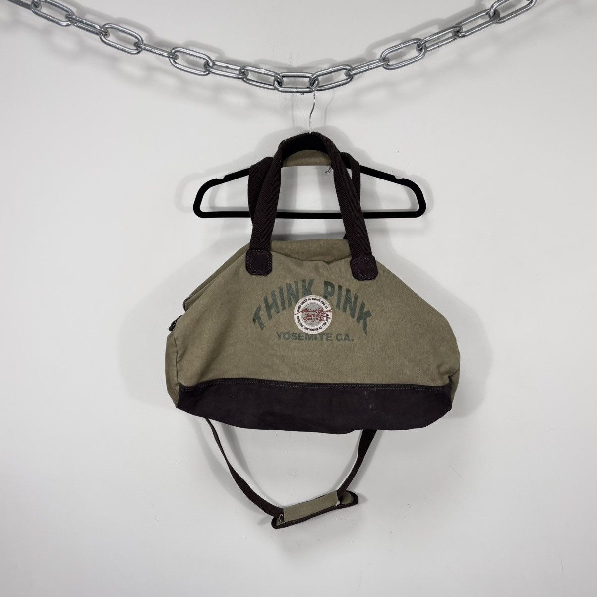 Other Vintage Think Pink Yosemite Canvas Leather Duffle Bag Size ONE SIZE - 1 Thumbnail