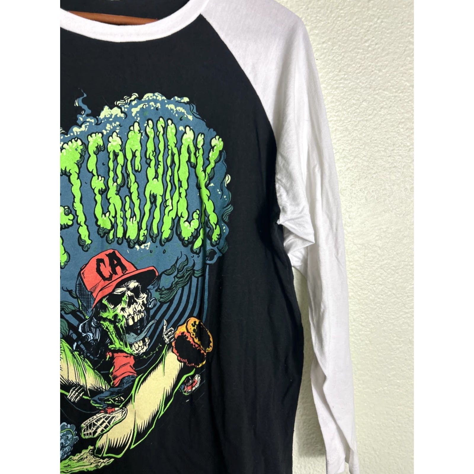 Vintage VINTAGE Aftershock 2024 Baseball T Shirt Graphics Skeleton Black White XL Size US XL / EU 56 / 4 - 5 Thumbnail