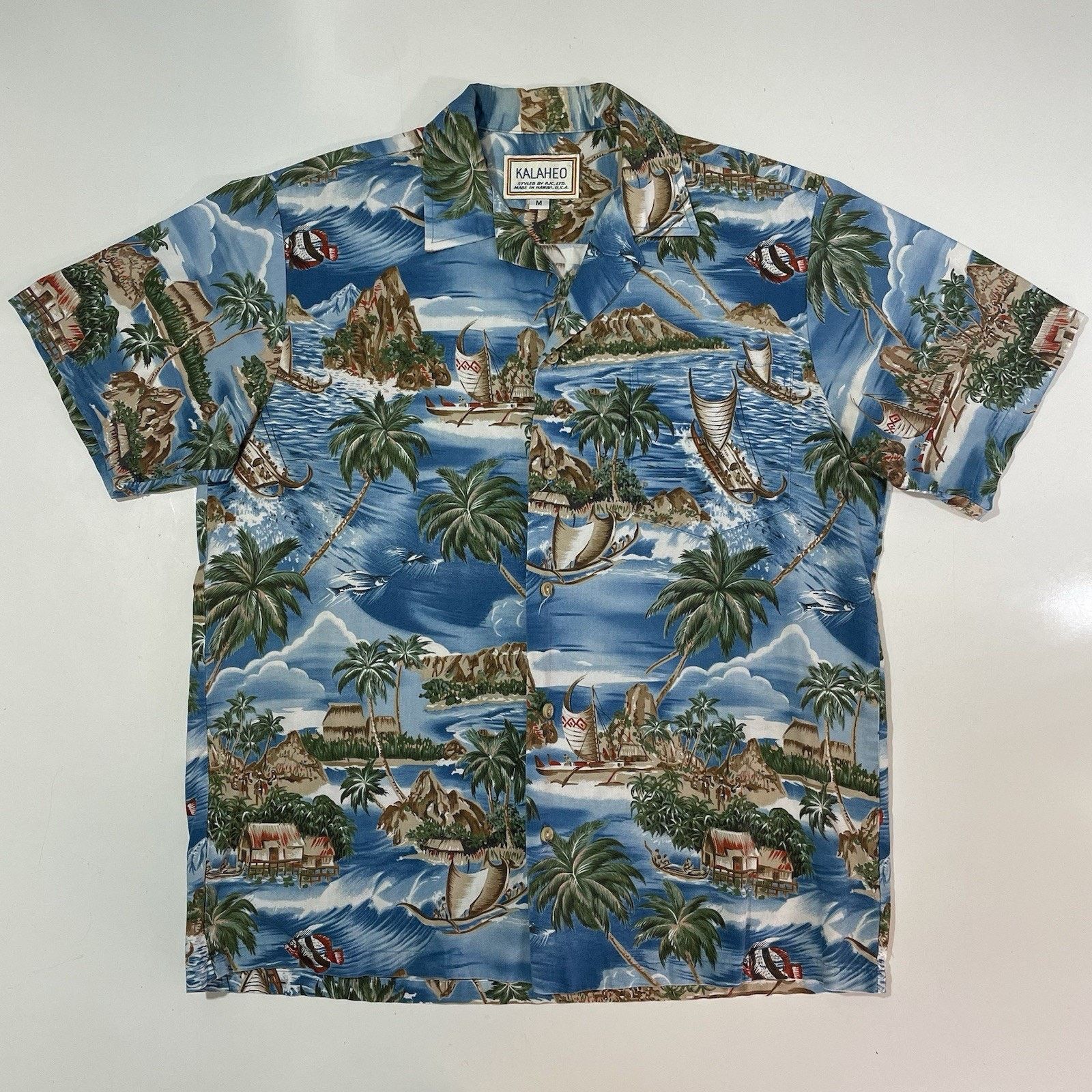Cool Shirtz VTG Kalaheo RJC Men’s Hawaiian Shirt Island Wa'a Kaulua Boat Size US M / EU 48-50 / 2 - 1 Thumbnail