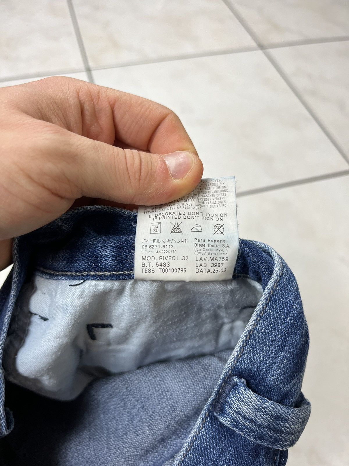 Diesel × Vintage Vintage Diesel Rivec y2k distressed jeans pants baggy washed Size US 33 - 20 Thumbnail