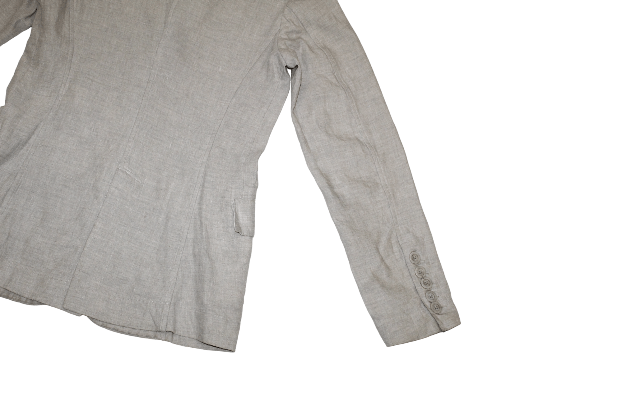 Casey Vidalenc Casey Vidalenc Linen Solid Grey Slim Fit Layered Blazer Size US S / EU 44-46 / 1 - 13 Thumbnail