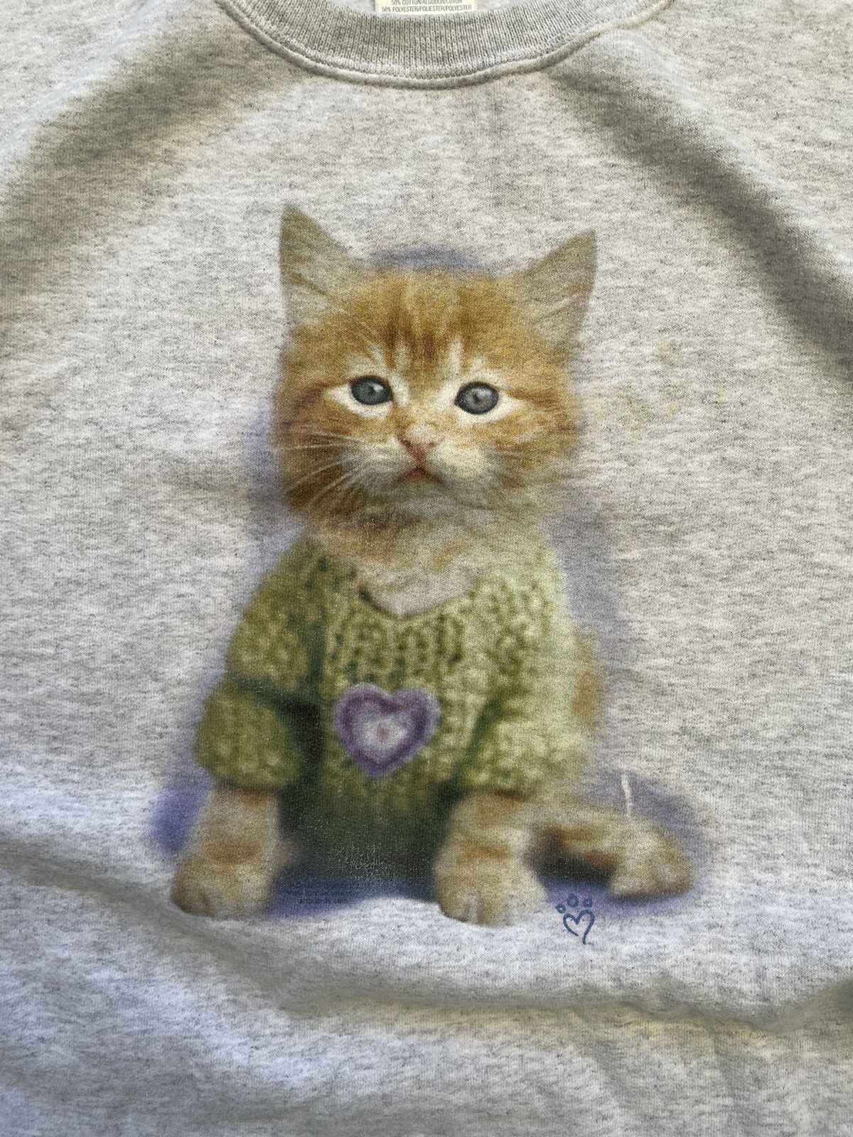 Vintage Vintage Jerzees Kitty on sweater Crewneck Size US XL / EU 56 / 4 - 3 Thumbnail