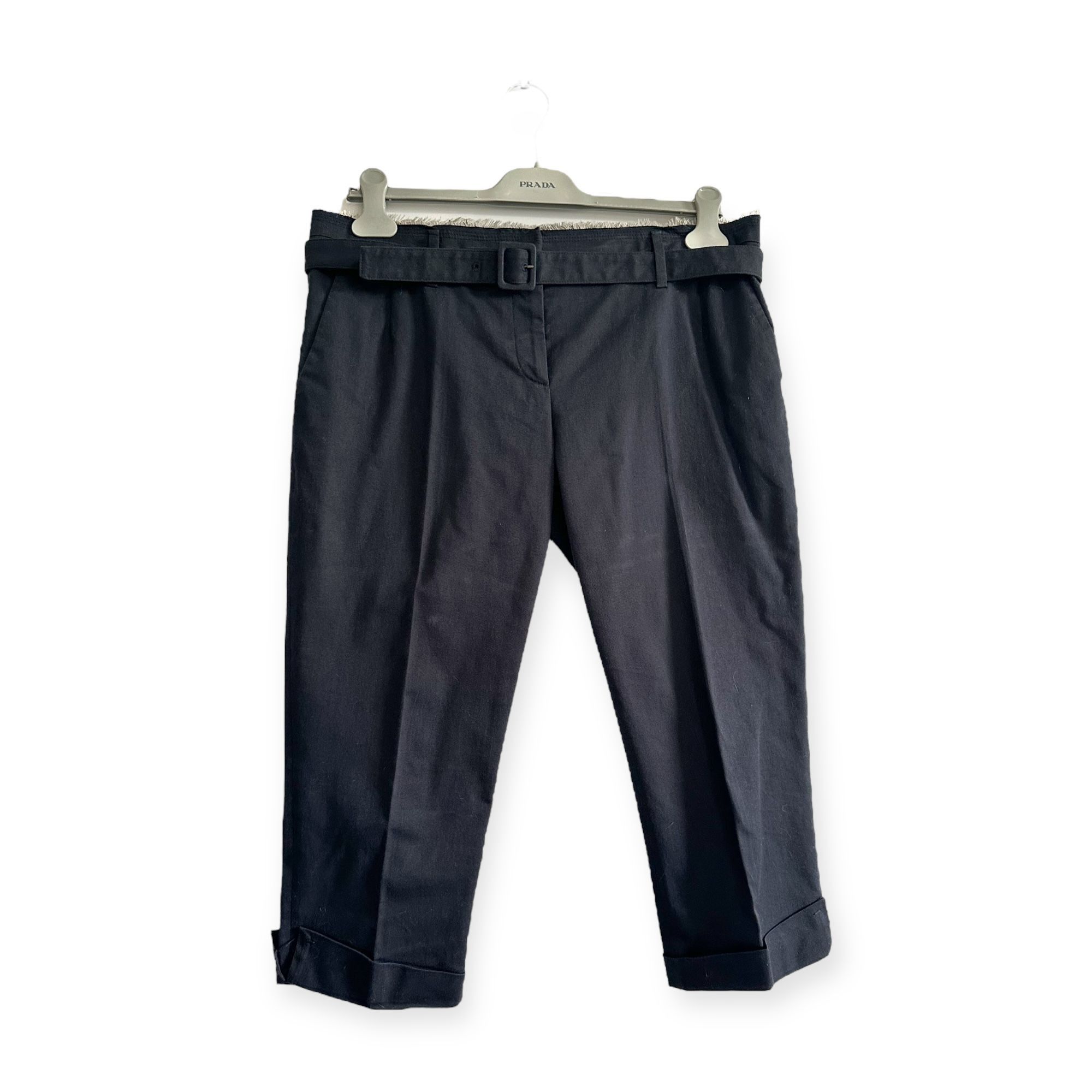 Prada Prada Blue Cropped Cotton Pants, Size Italian 46 Size 32" / US 10 / IT 46 - 1 Thumbnail