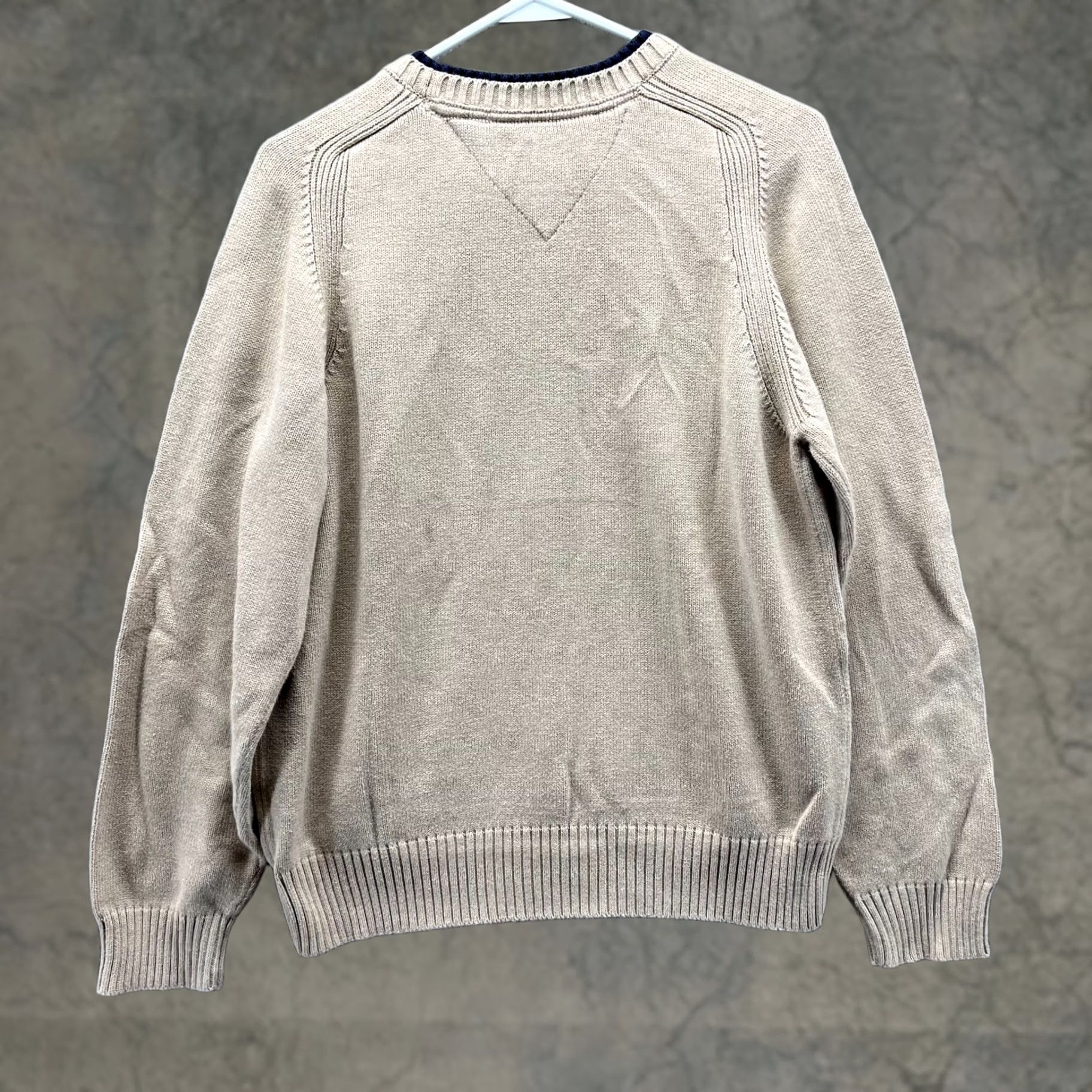 Tommy Hilfiger VINTAGE Tommy Hilfiger Sweater Mens M Khaki Crewneck Fleece Pullover Beige Tan Logo Striped? (Note: Original lacked stripes; adjust to exact terms.) Size US M / EU 48-50 / 2 - 1 Thumbnail