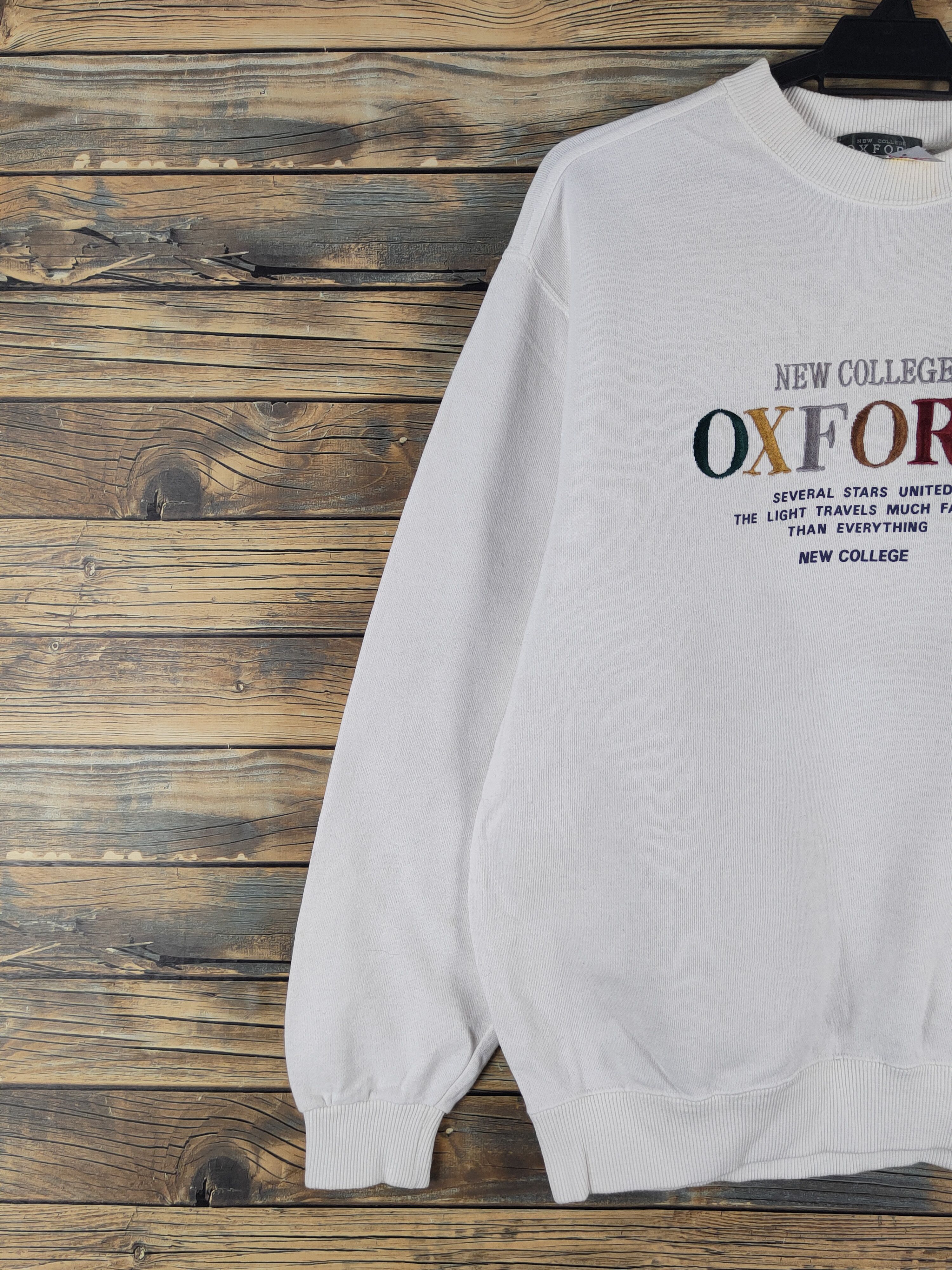 Vintage New College Oxford vintage White Sweatshirts #W1455 Size US M / EU 48-50 / 2 - 4 Thumbnail