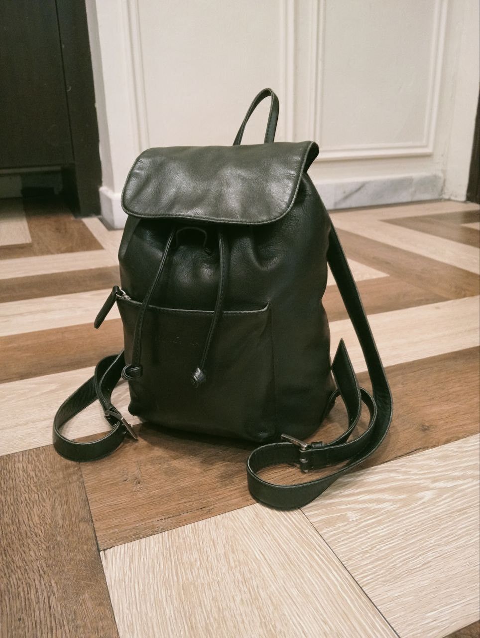 agnes b. AGNES B. LEATHER BACKPACK - BLACK Size ONE SIZE - 2 Thumbnail