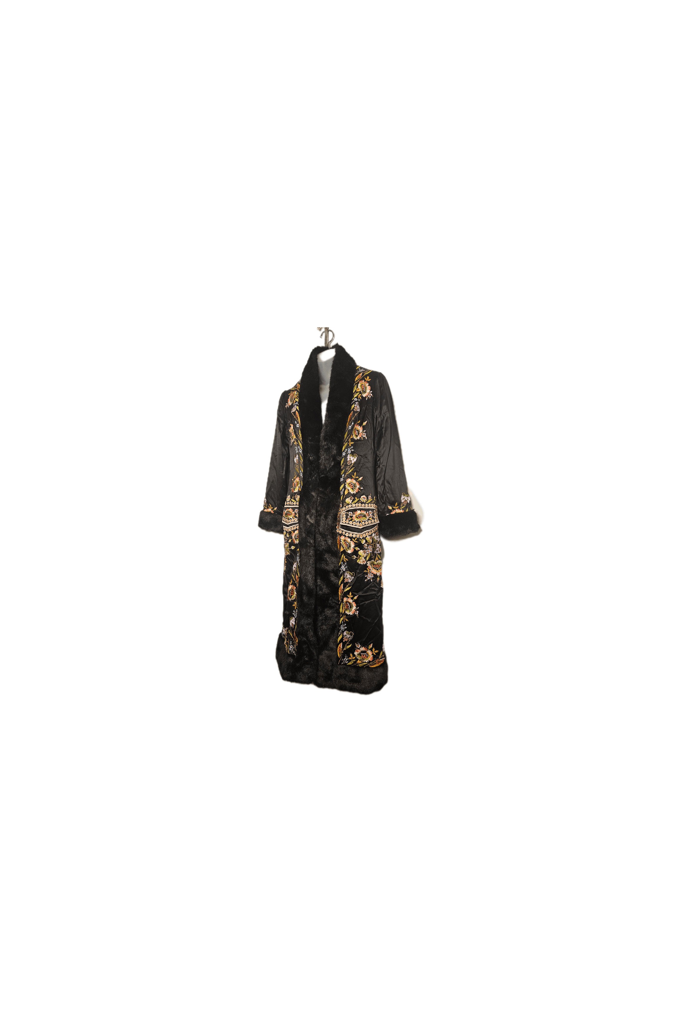 Other SUE WONG EMBROIDERD SILK FUR TRIM OPERA COAT Size M / US 6-8 / IT 42-44 - 5 Thumbnail