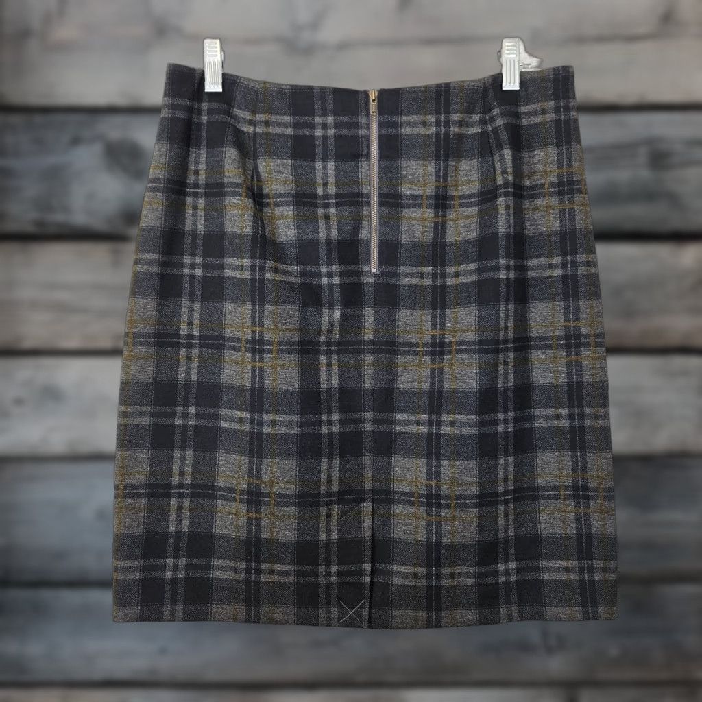 Vintage Cabi 3756 Womens Skirt Sz 8 Plaid Gray Pockets Short Straight & Pencil Zip Vintage: No Size 30" / US 8 / IT 44 - 1 Thumbnail