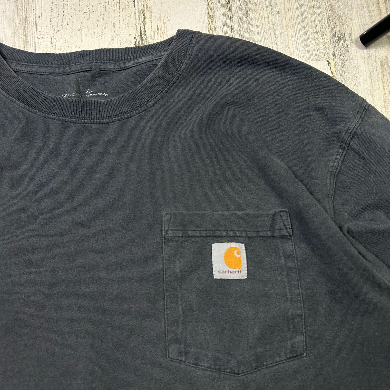 Carhartt Carhartt Long Sleeve Pocket Original Fit Black Tee Size US XL / EU 56 / 4 - 2 Thumbnail
