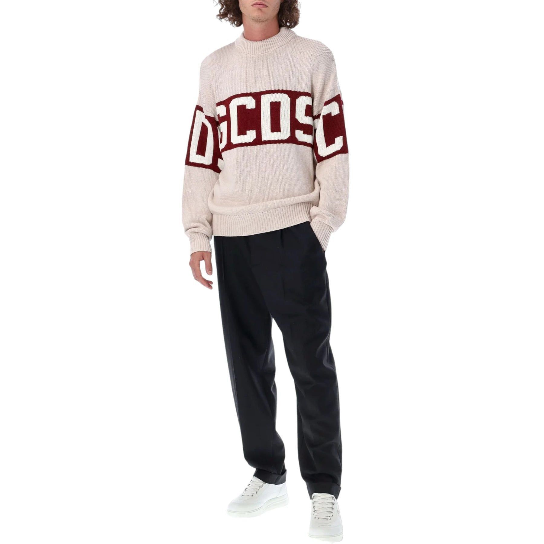 Wool Logo Band Sweater Beige Red 1XL -, Men's — image 3 of 5