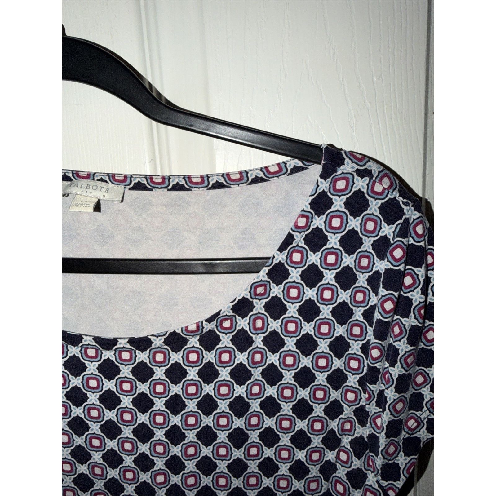 Talbots Talbots Womens Dress Size Medium Navy Blue Pink Geometric Size M / US 6-8 / IT 42-44 - 8 Thumbnail