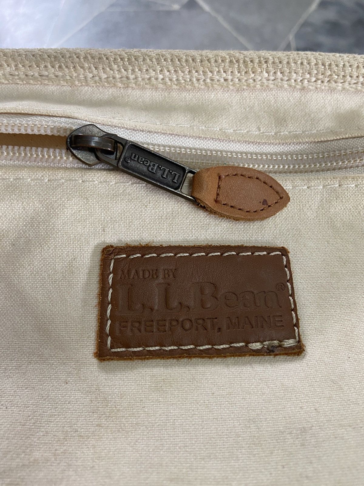 L.L. Bean Vintage L.L.Bean Canvas Leather Tote Bag Size ONE SIZE - 5 Thumbnail