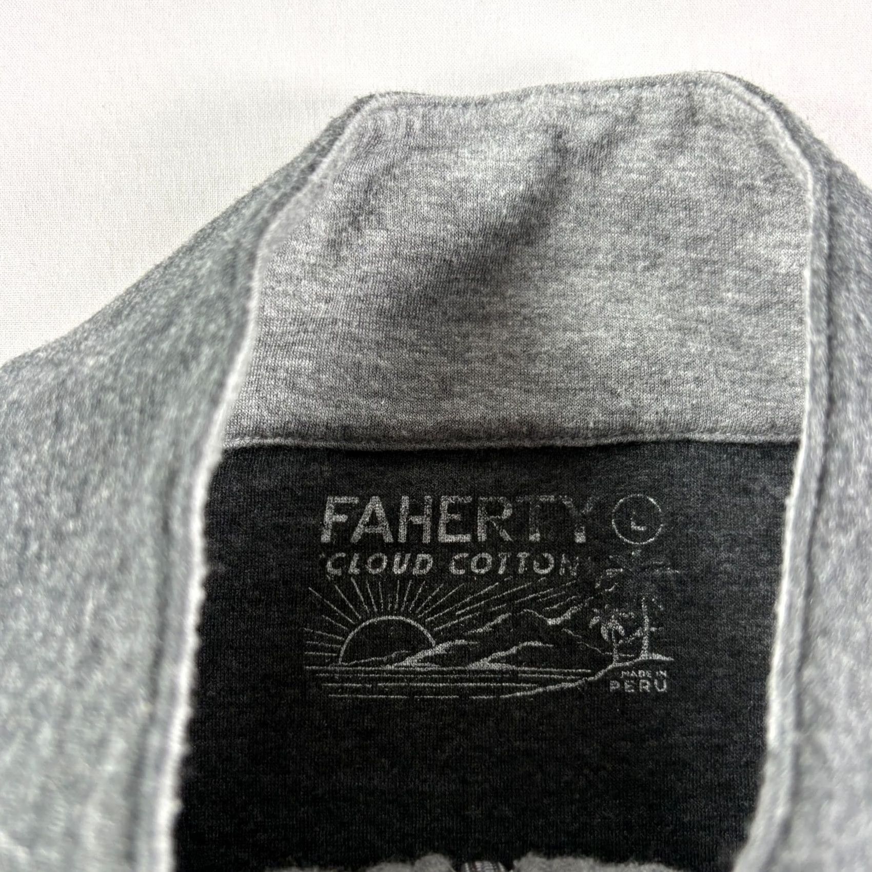 Faherty Faherty Sweater Mens Large Gray Cloud Cotton 1/4 Zip Pullover Golf Casual Preppy Size US L / EU 52-54 / 3 - 4 Thumbnail