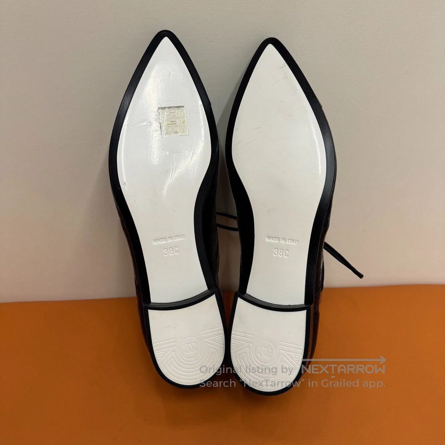Chanel Chanel Black Pointed Leather Shoes. Size US 7 / IT 37 - 5 Thumbnail