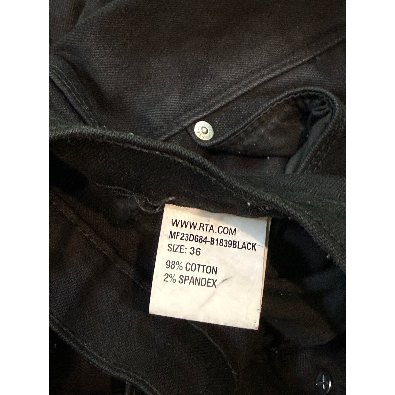 Rta RTA Slate Cargo Black Jeans Size US 36 / EU 52 - 4 Thumbnail