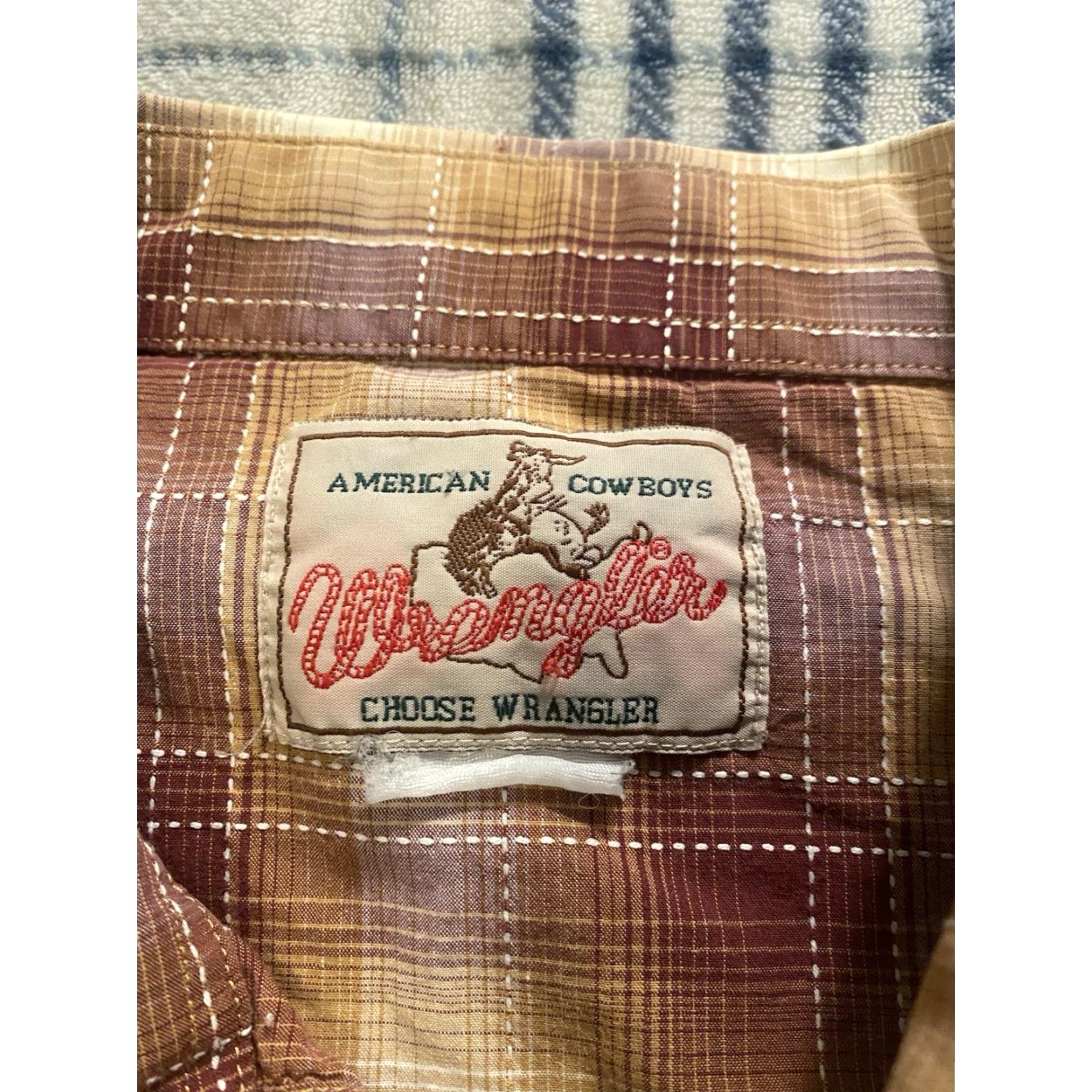 Wrangler VINTAGE Wrangler Pearl Snap Shirt Long Sleeve Plaid 2XL Brown Cotton Cowboy Western Mens Size US XXL / EU 58 / 5 - 3 Thumbnail