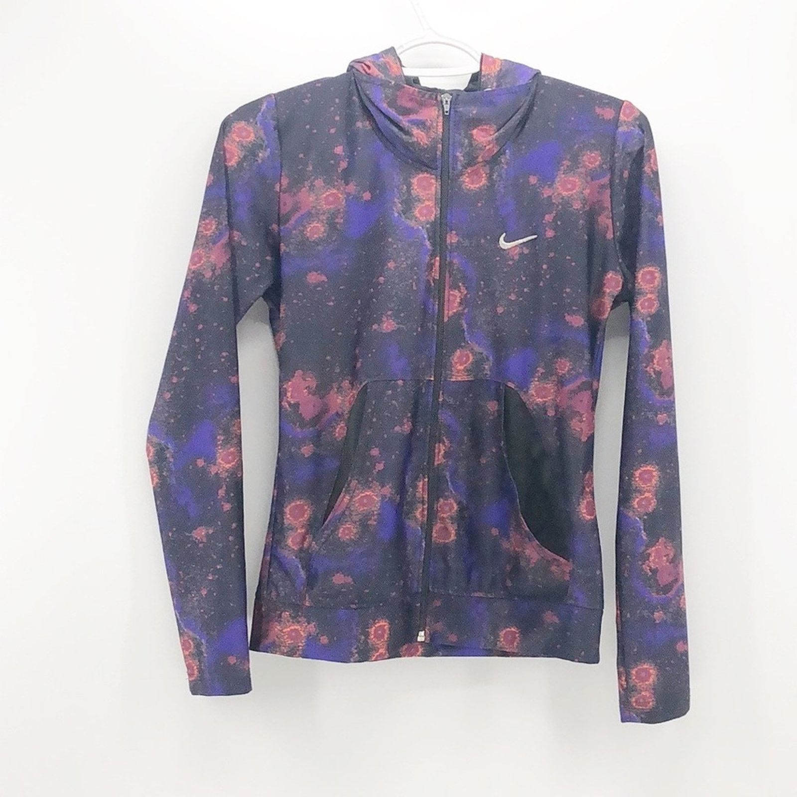 Nike Nike hooded purple black maroon splotched zip up running Size S / US 4 / IT 40 - 1 Thumbnail