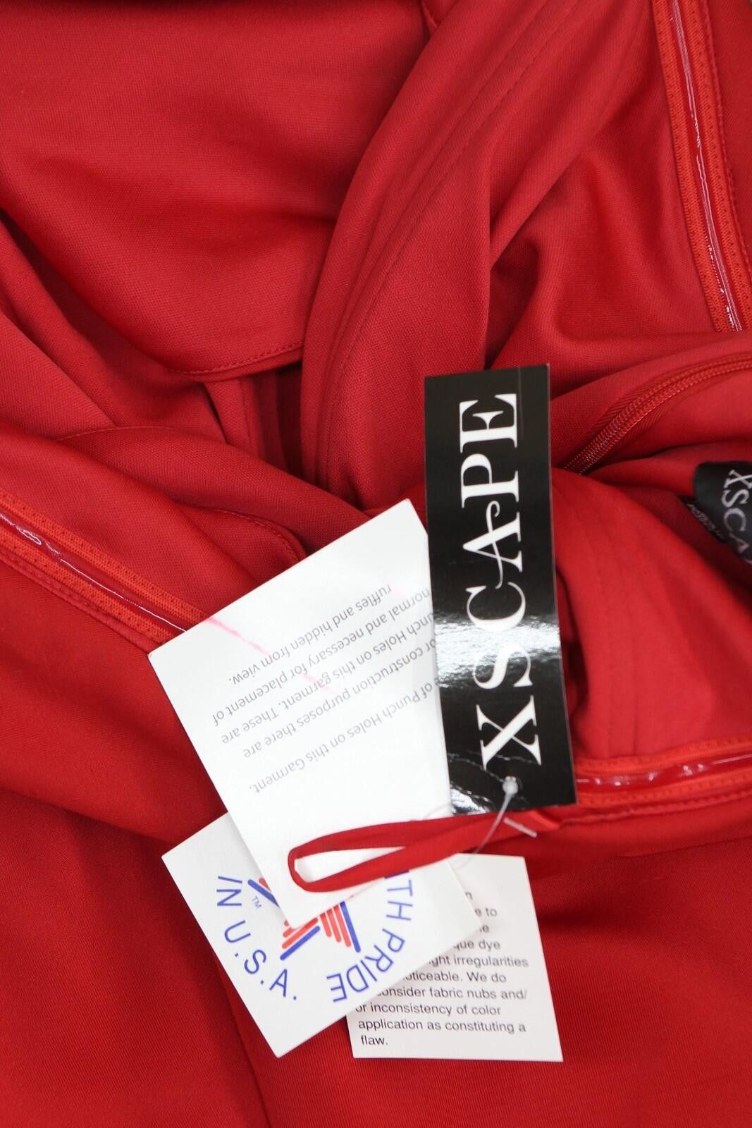 Other Xscape The Shoulder Scuba Crepe Dress Gown 4793xw Red 22w Size 3XL / US 20-22 - 4 Thumbnail