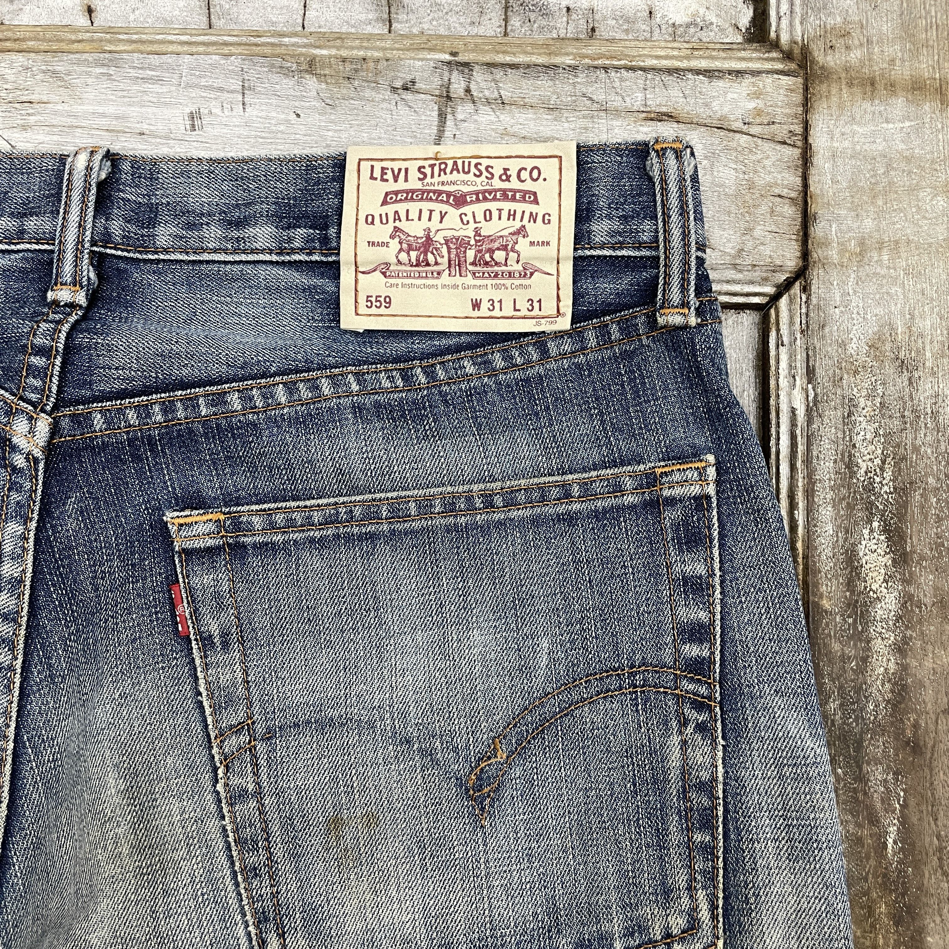 Levi's × Vintage Vintage Levi's 559 Faded Distressed Jeans - WC22 Size US 32 / EU 48 - 10 Thumbnail