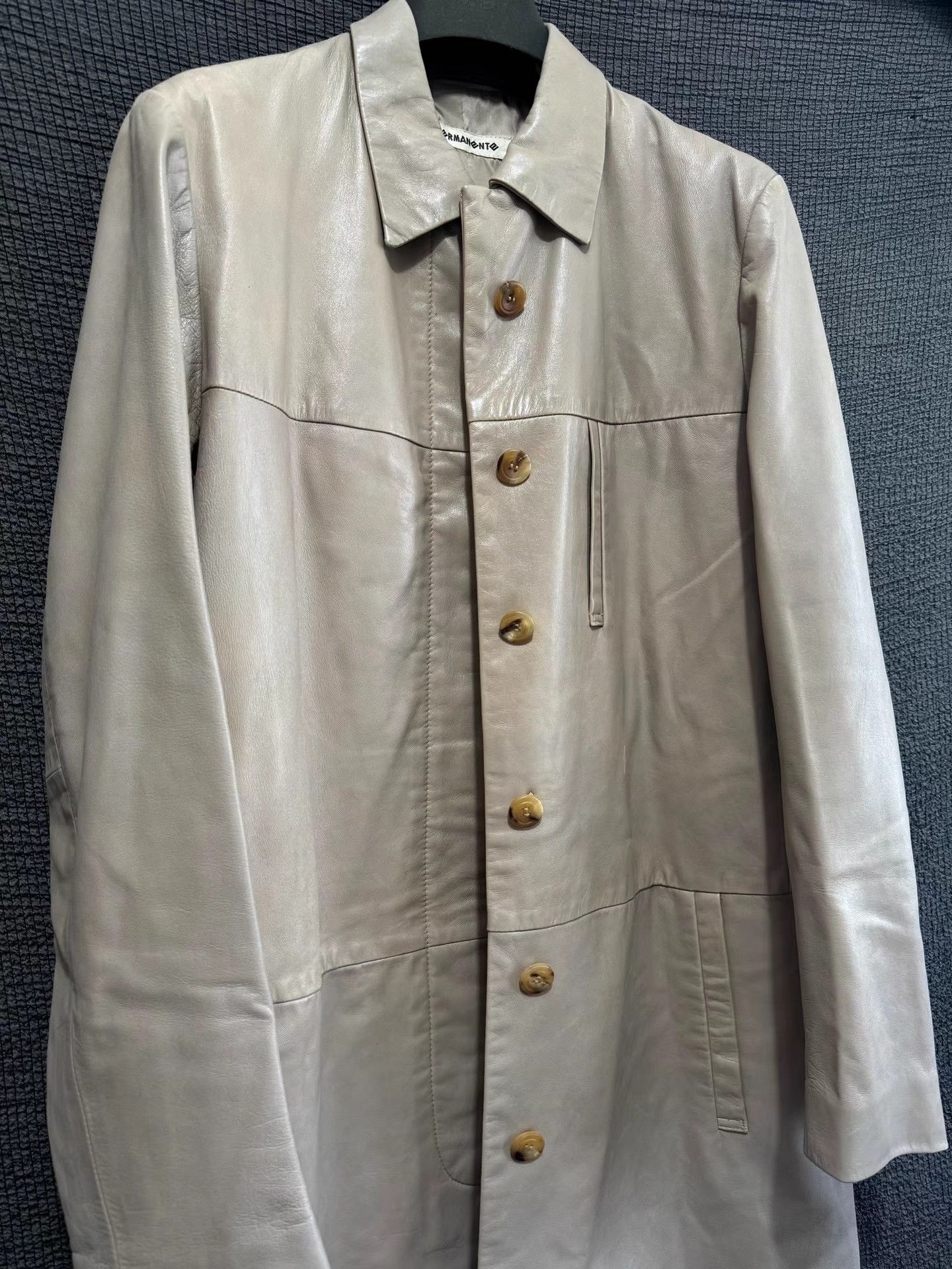 Issey Miyake Issey Miyake ultra-early rare Permanente line leather coat. Size US L / EU 52-54 / 3 - 4 Thumbnail