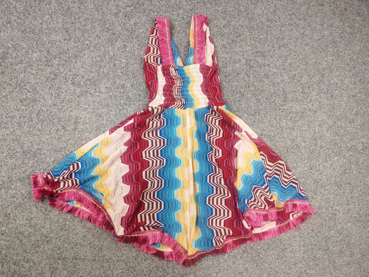 Missoni Pho Firenze Italy V-neck zig zag Multicolor straps Dress Size S / US 4 / IT 40 - 9 Thumbnail