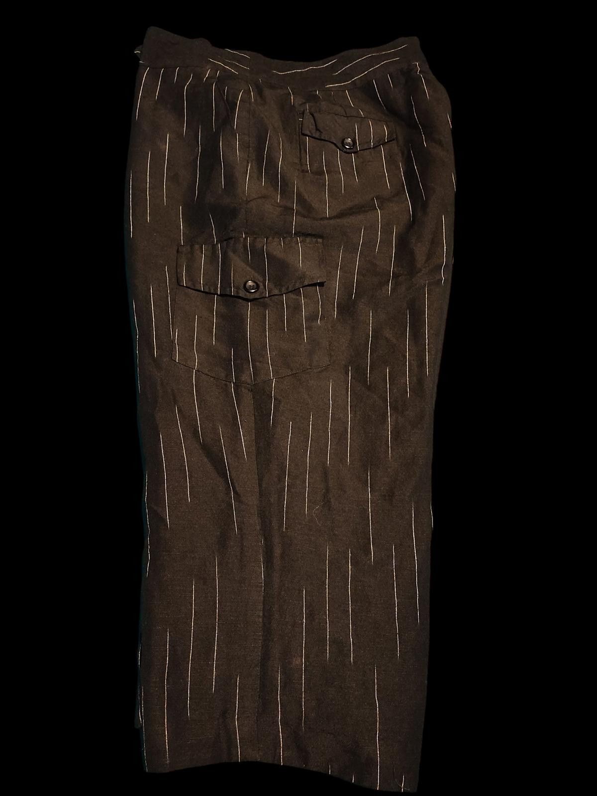 Unknown London David N Women's Cropped Cargo Pants with Pinstripe Pattern Size 34" / US 12 / IT 48 - 4 Thumbnail