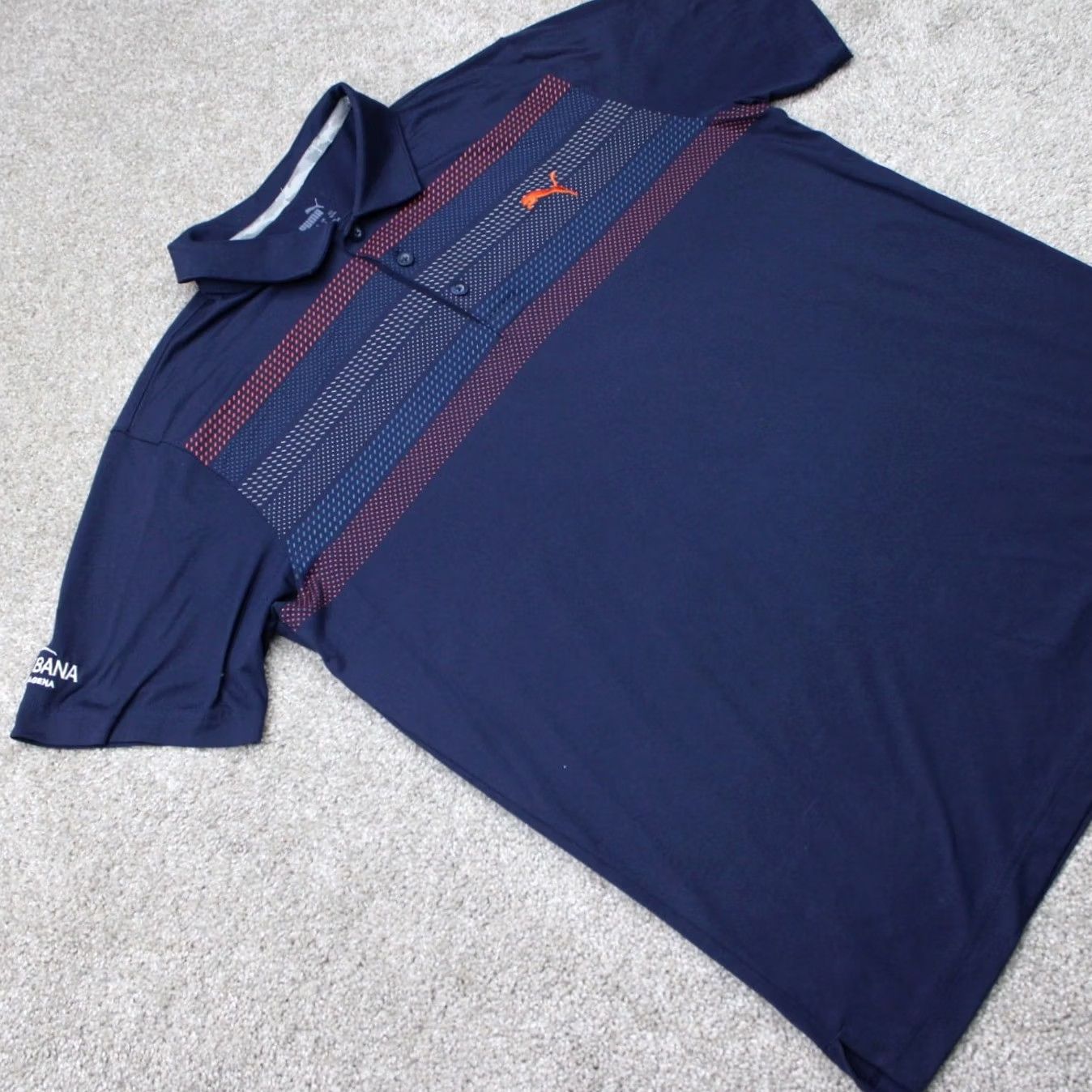 Puma Puma Polo Shirt Mens Medium Blue/Orange Golf Dry Cell Poly Stretch Short Sleeve Shirt Size US M / EU 48-50 / 2 - 5 Thumbnail