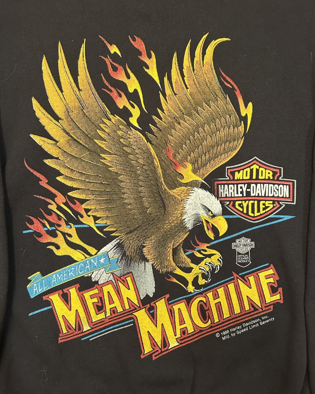 Harley Davidson Vintage 1988 Harley-Davidson “Mean Machine” Eagle Crewneck Size US M / EU 48-50 / 2 - 3 Thumbnail