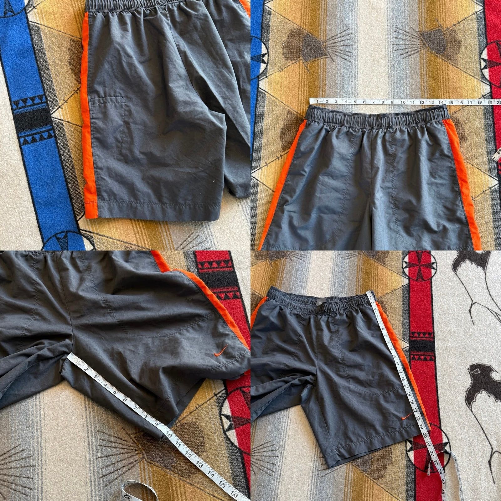 Nike VINTAGE Nike Board Shorts Swim Trunks Size Medium Gray Orange Liner Mens Y2K Size US 31 - 8 Thumbnail