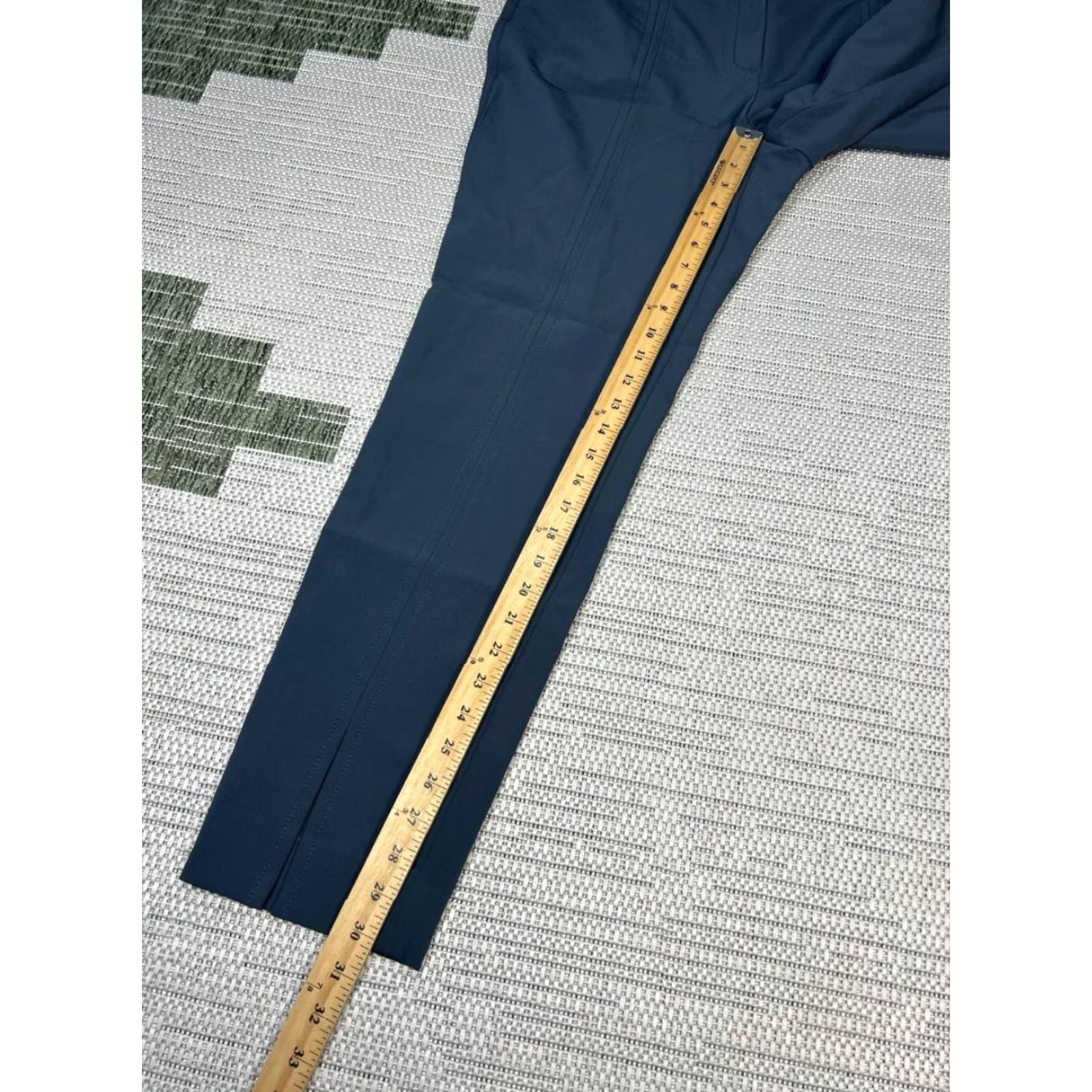 Vintage Lafayette 148 New York Waldorf Pants Womens 14 Blue Stretch Mid Rise Front Slits Size 36" / US 14 / IT 50 - 5 Thumbnail