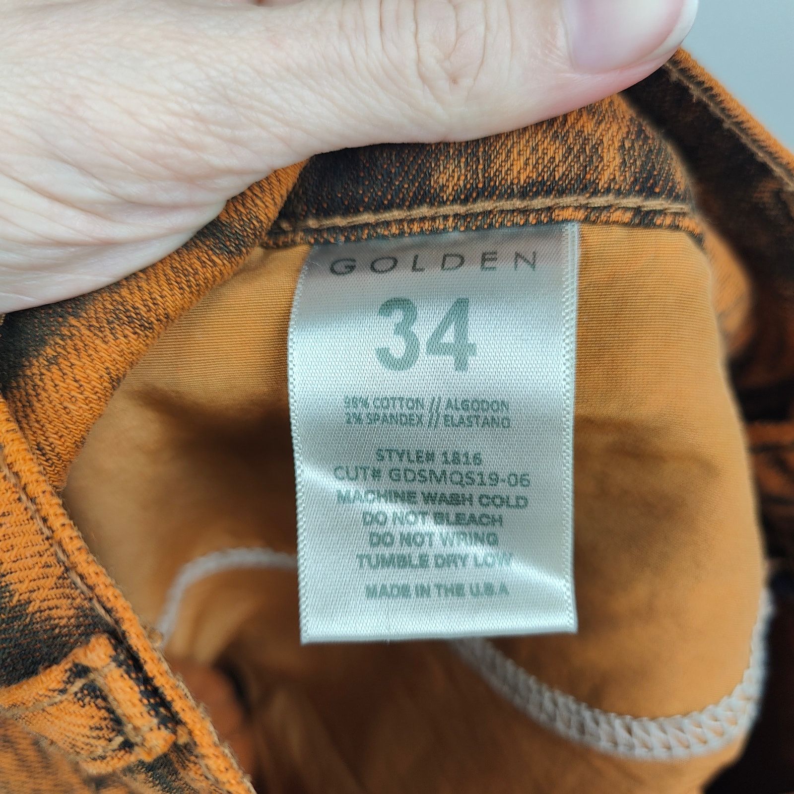 Other Golden Syndicate Cargo Jeans Mens 34 NWOT Orange Acid Wash Size US 34 / EU 50 - 9 Thumbnail