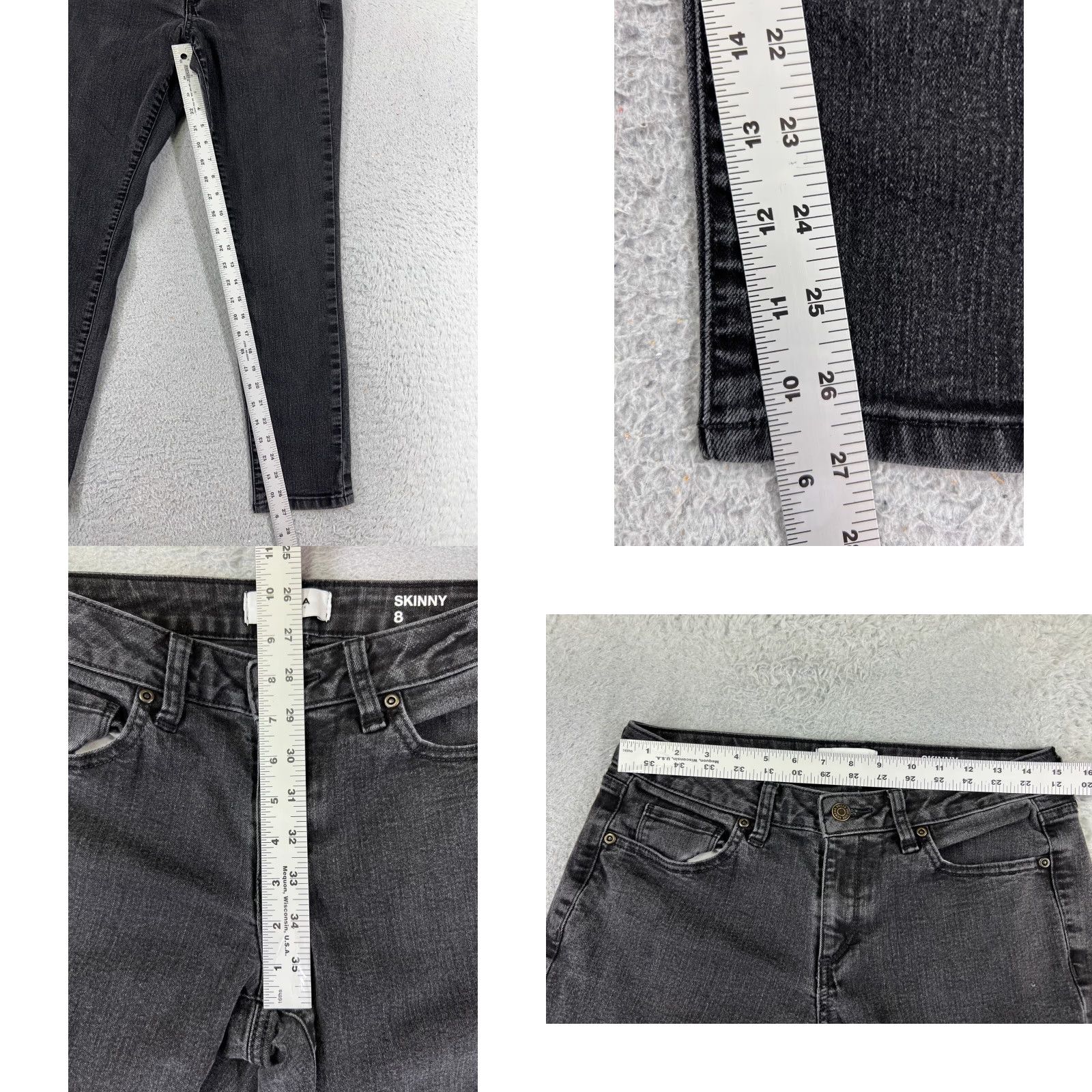 Vintage Sonoma Pants Womens 8 Black Skinny Leg Cotton Blend Stretch Mid Rise 28x27 Size 30" / US 8 / IT 44 - 8 Thumbnail