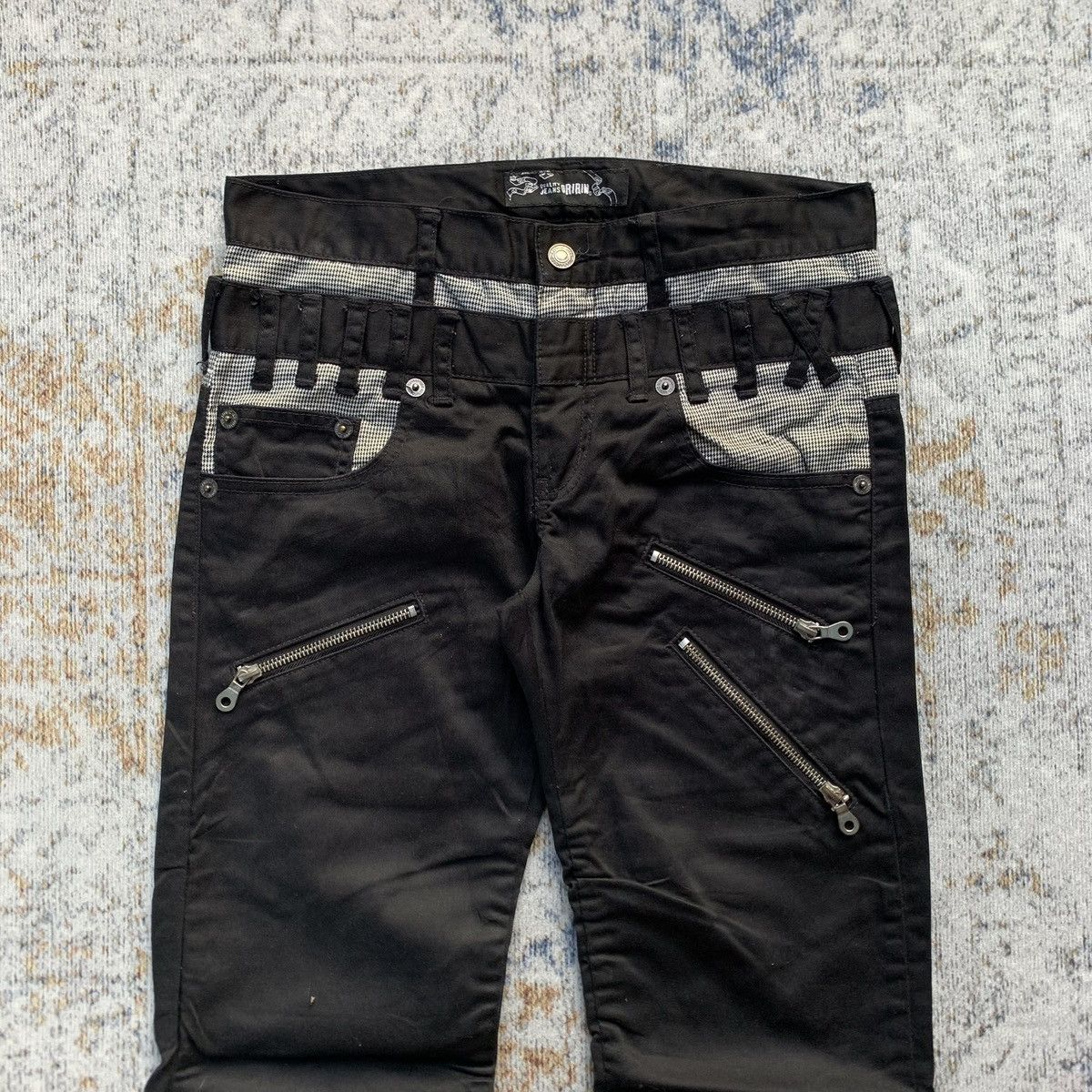 Japanese Brand Vintage Oririn Double Waist Artisan Jeans Multi Zippers Size US 30 / EU 46 - 2 Thumbnail