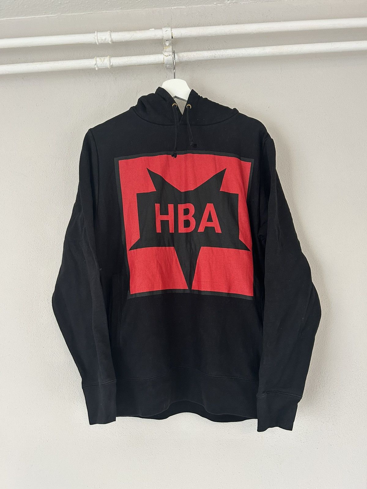 image of Hood By Air Black Logo Star Hoodie, Men's (Size Medium)