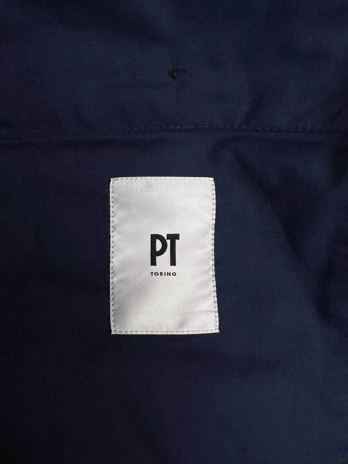 PT PANTALONI TORINO Navy Blue Wool Slim Fit Chino