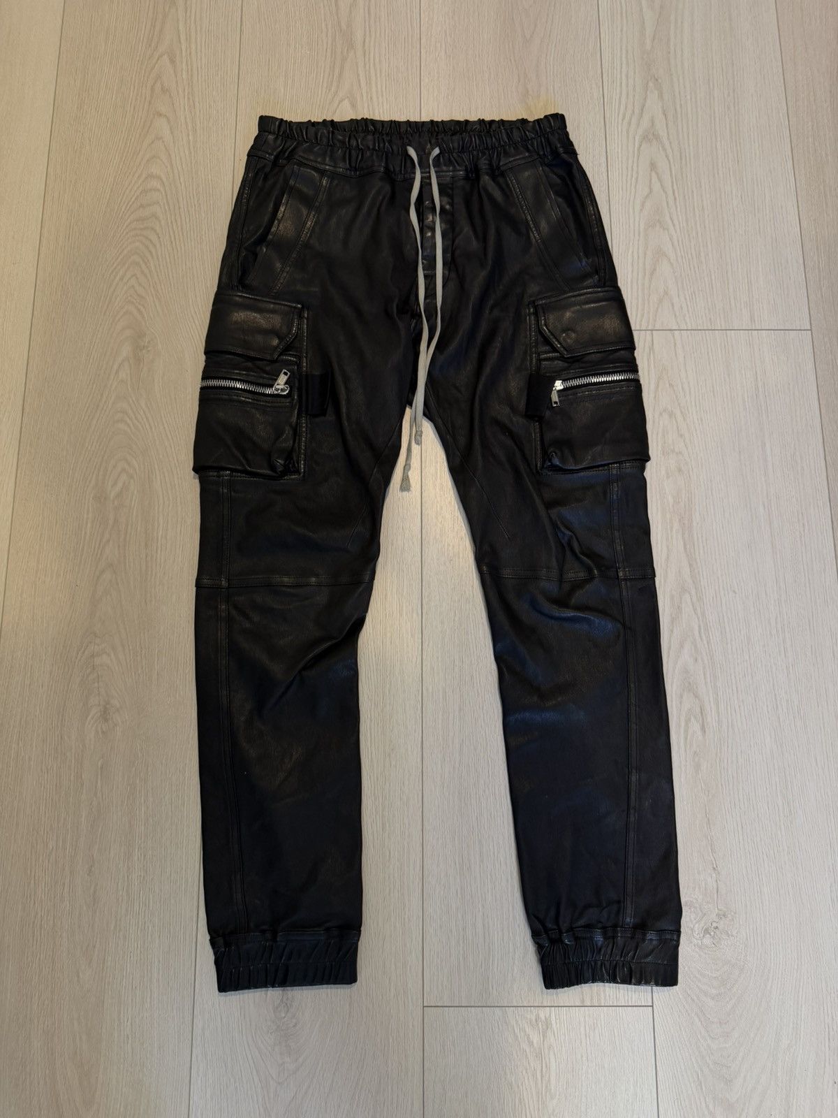Rick Owens Rick Owens EDFU 2023 Leather Mastodon Joggers Size US 30 / EU 46 - 1 Thumbnail