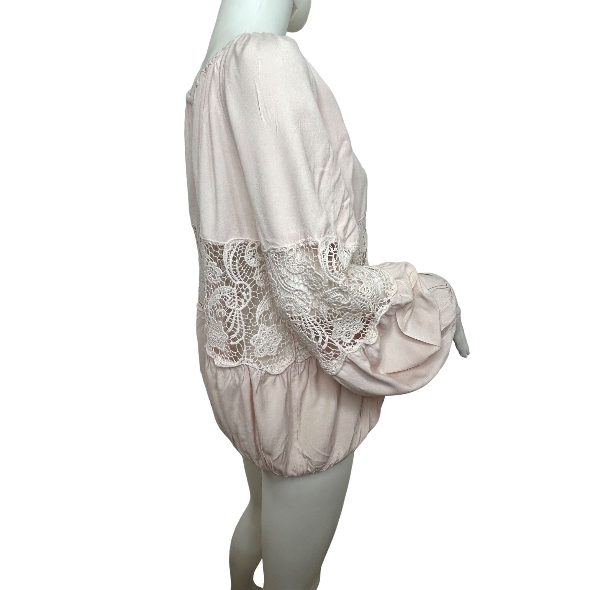 Free People Free People. Blouse S/P Pink, Lace Tassels Balloon Long Slee Size S / US 4 / IT 40 - 4 Thumbnail