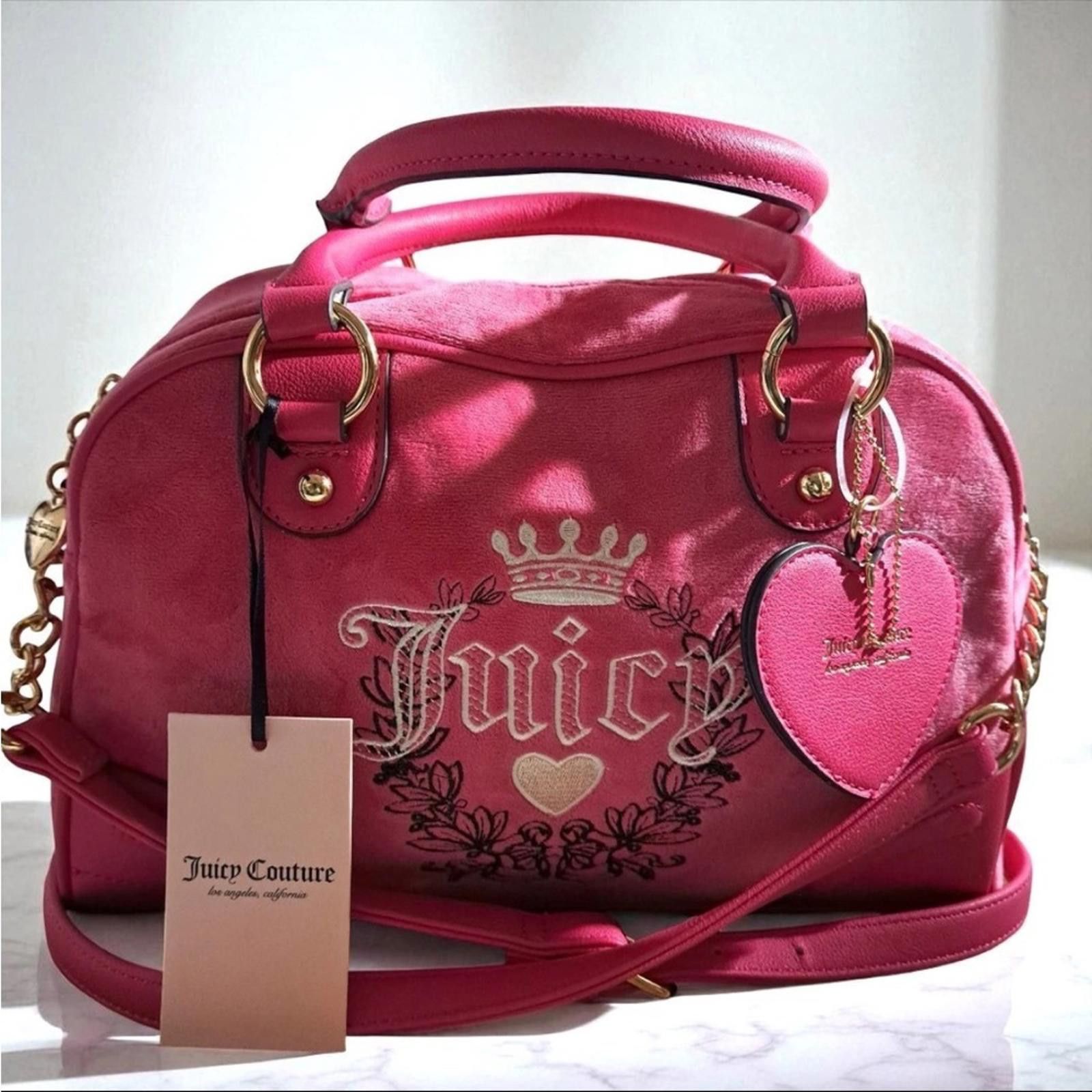 Juicy Couture Jeans Juicy Couture Bowler Bag in Fuchsia with Gold Accents Size ONE SIZE - 2 Thumbnail