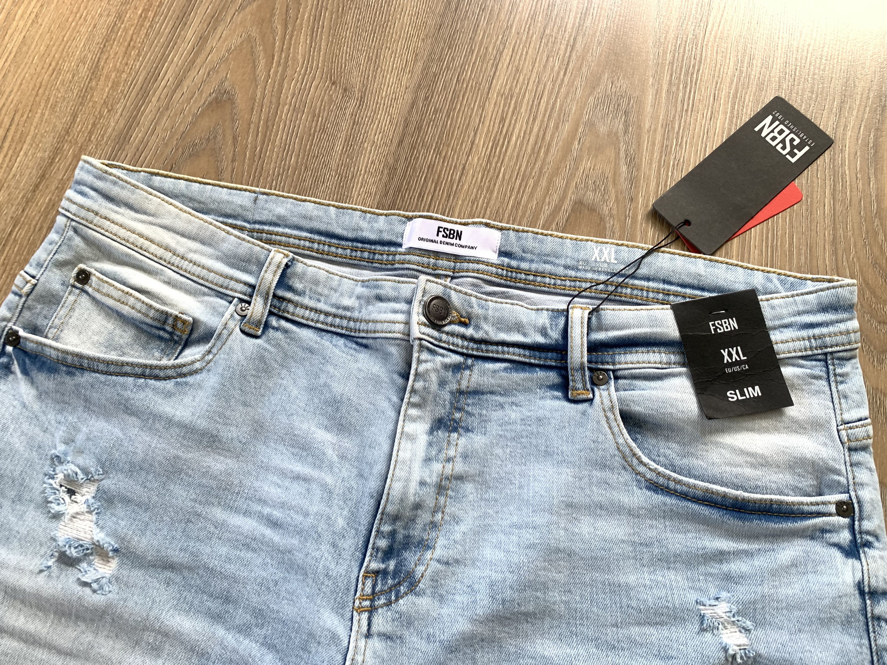 Other Fishbone Mens Slim Light Blue Distressed Denim Shorts Size US 40 / EU 56 - 5 Thumbnail
