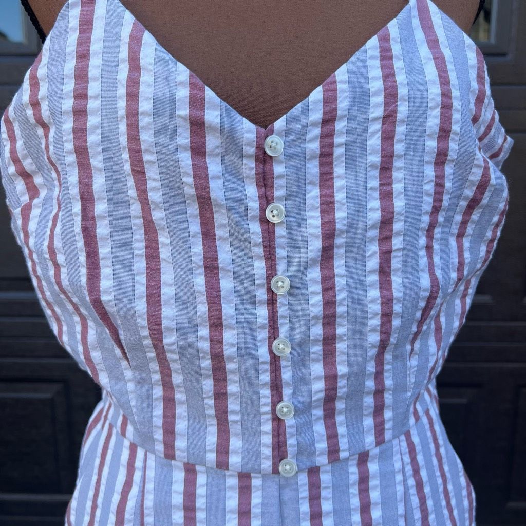 Other BP. Wide Leg Cropped Palazzo Pant Jumpsuit Striped Side Zip Size 34" / US 12 / IT 48 - 10 Thumbnail