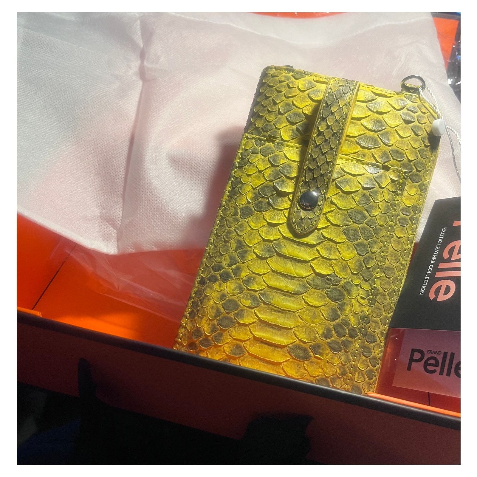 Other Grand Pelle Yellow Genuine Python Crossbody Clutch NWT Size ONE SIZE - 7 Thumbnail