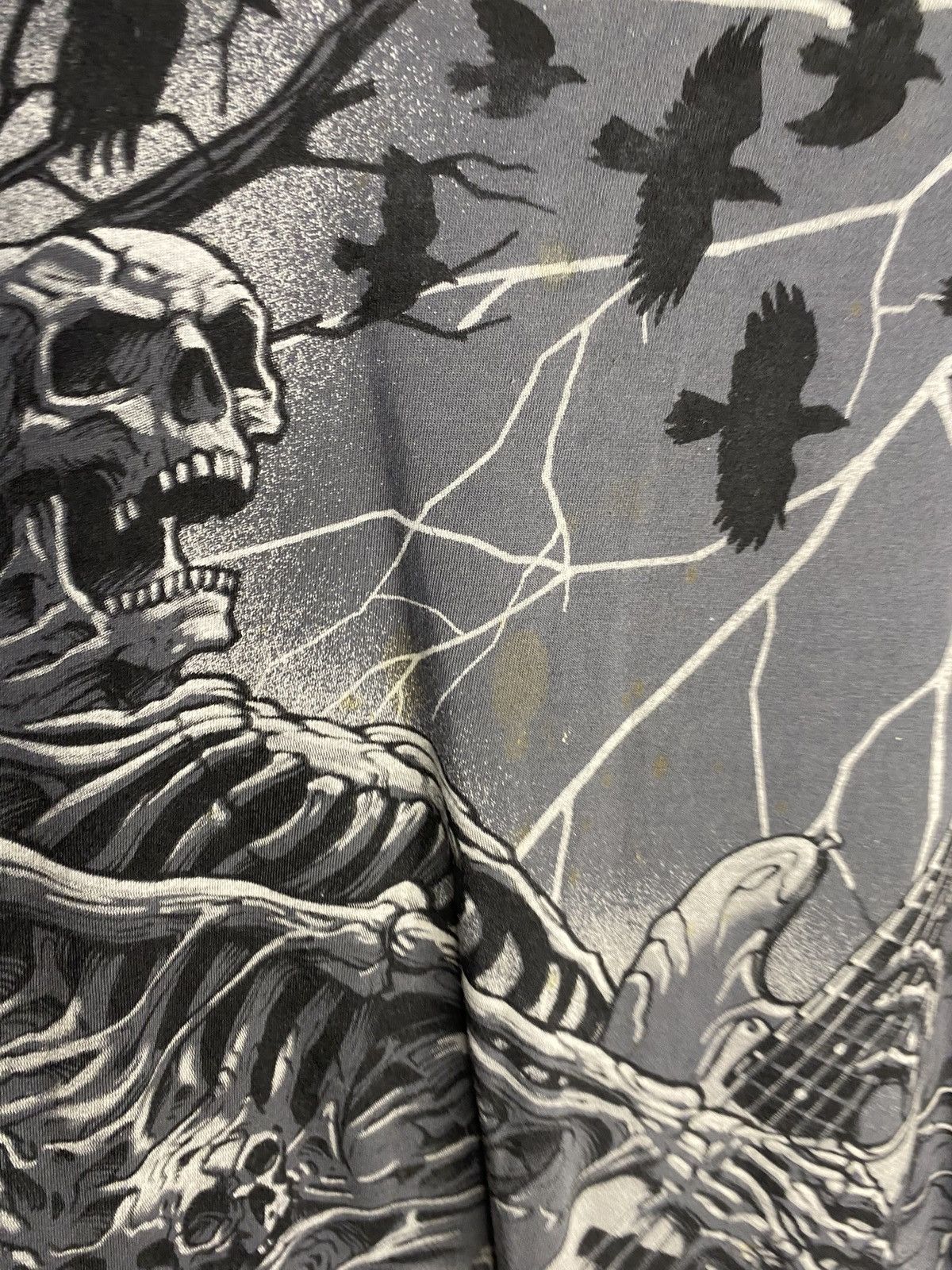 Band Tees 90s T-Shirt Mens Gray Skeleton Music Rock And Roll Grim Size US L / EU 52-54 / 3 - 5 Thumbnail