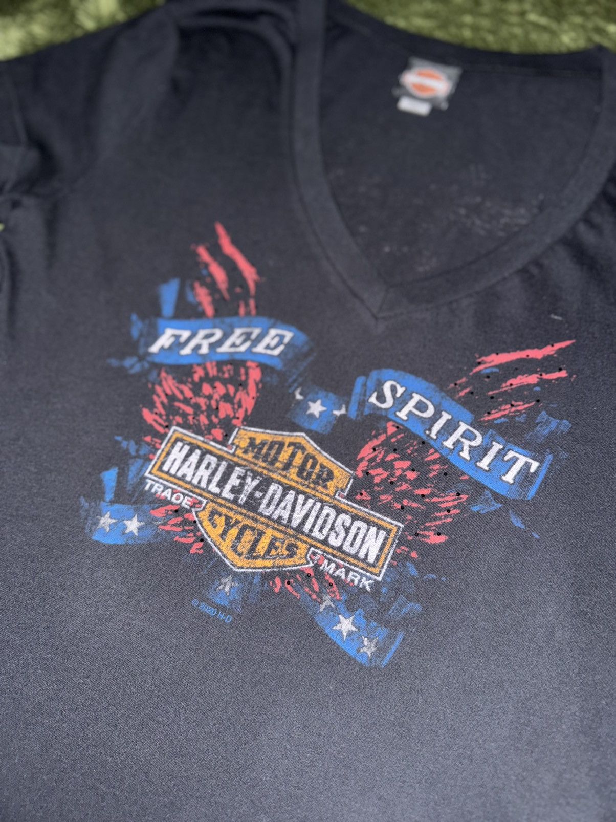 Harley Davidson [XXL] Harley-Davidson Cubic Logo Vintage V-Neck T-Shirt Size US XXL / EU 58 / 5 - 2 Thumbnail