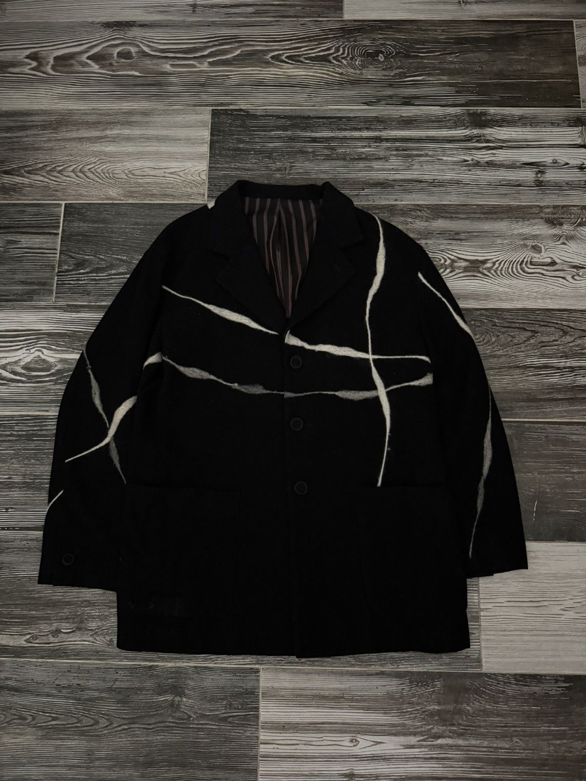 Yoshiyuki Konishi Wool Appliqué Blazer Size 48R - 1 Thumbnail