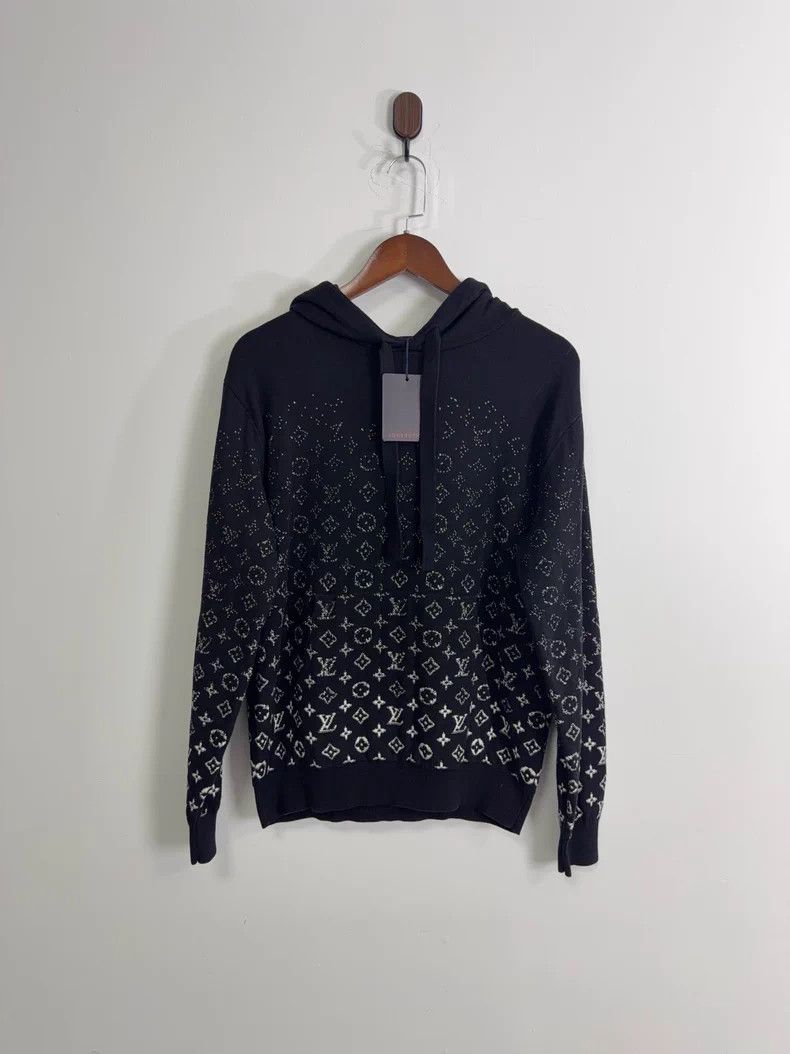 Louis Vuitton Black and white gradient print hooded sweats