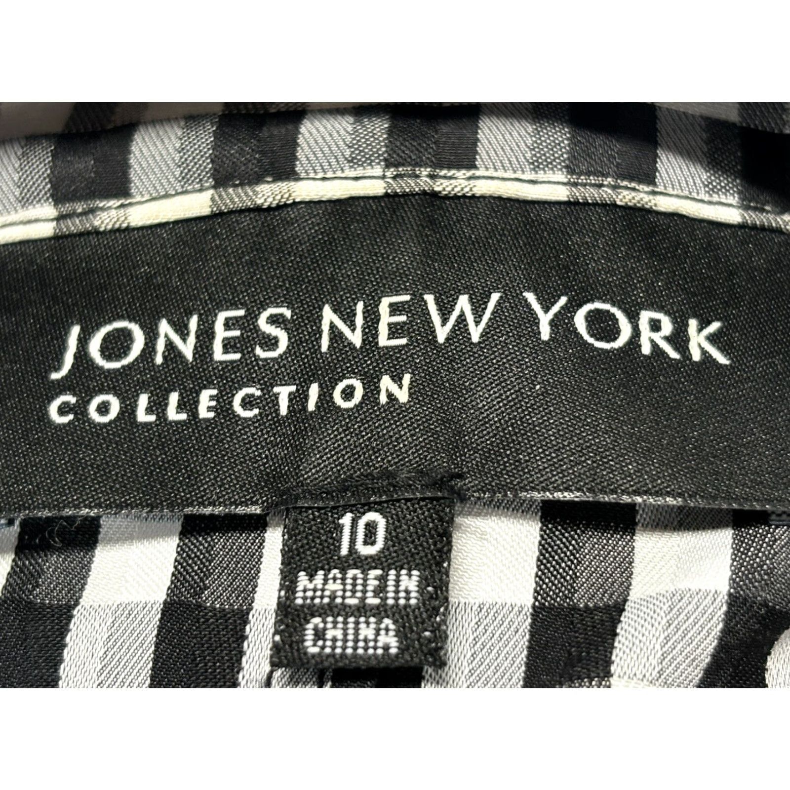 Jones New York Jones New York Gingham Shirt Womens 10 Multicolor Classic Old Money Artsy Blouse 3/4 Sleeve Collared Button Polyester Blend Regular Women Shirt Size L / US 10 / IT 46 - 7 Thumbnail